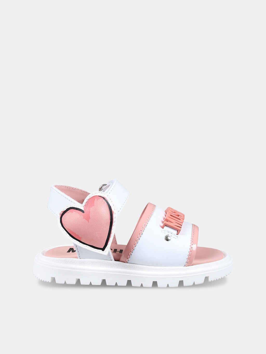 White sandals for girl with heart